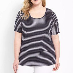 LANE BRYANT Modest Sleeve Scoop Tee - Melon Stripe | SIZE 14/16 | NWT